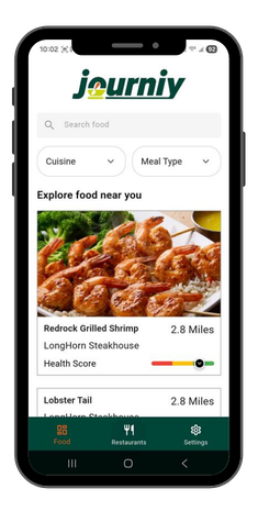 Journiy app — personalized nutrition recommendations
